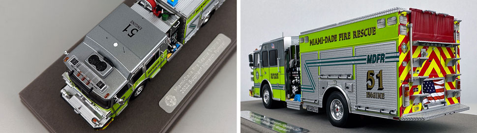 Closeup pictures 7-8 of the Miami-Dade Sutphen Engine 51 scale model