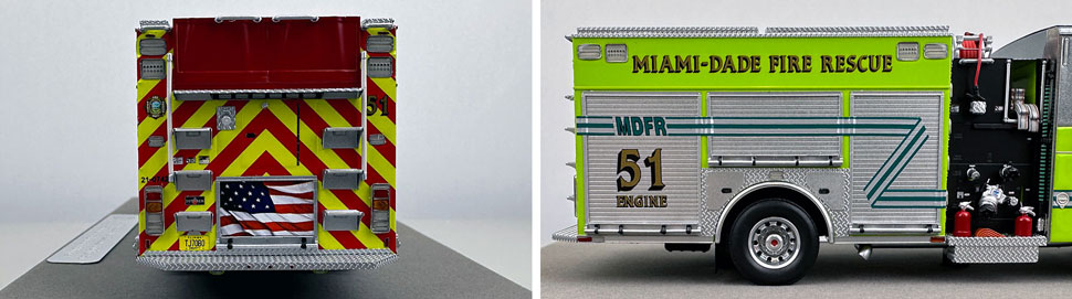 Closeup pictures 9-10 of the Miami-Dade Sutphen Engine 51 scale model