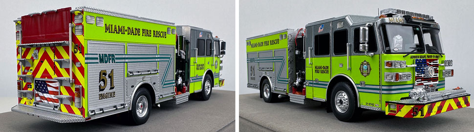 Closeup pictures 11-12 of the Miami-Dade Sutphen Engine 51 scale model