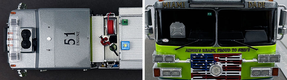 Closeup pictures 13-14 of the Miami-Dade Sutphen Engine 51 scale model