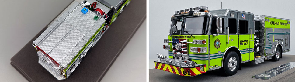 Closeup pictures 3-4 of the Miami-Dade Sutphen Engine 61 scale model