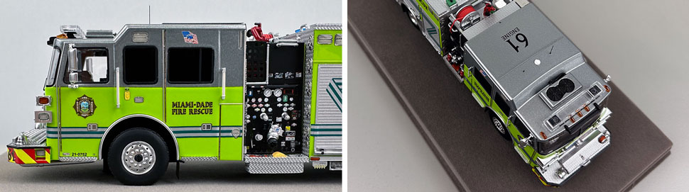 Closeup pictures 5-6 of the Miami-Dade Sutphen Engine 61 scale model