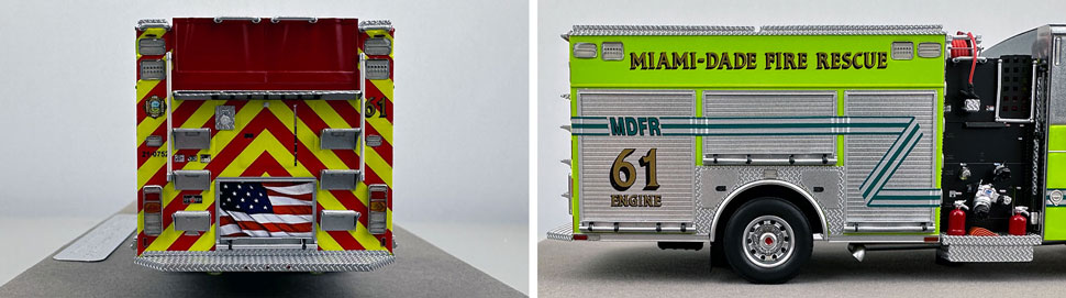 Closeup pictures 9-10 of the Miami-Dade Sutphen Engine 61 scale model