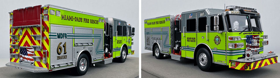 Closeup pictures 11-12 of the Miami-Dade Sutphen Engine 61 scale model