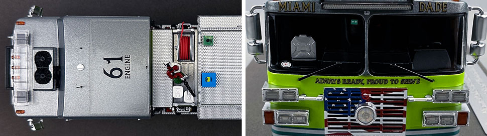 Closeup pictures 13-14 of the Miami-Dade Sutphen Engine 61 scale model