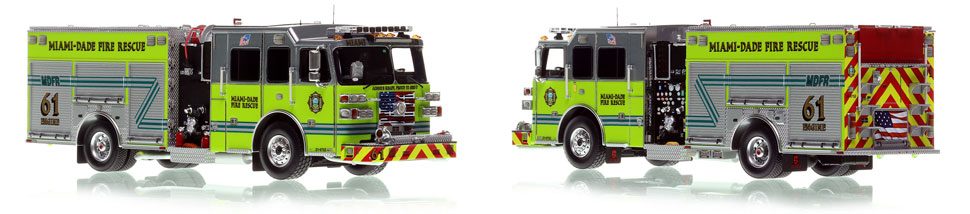 The first museum grade scale model of the Miami-Dade Fire Rescue Sutphen Engine 61