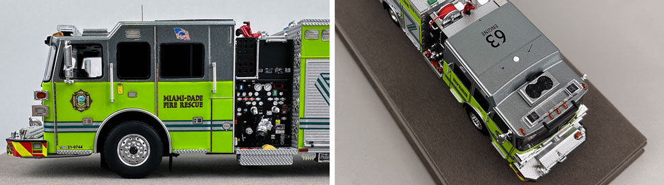 Closeup pictures 5-6 of the Miami-Dade Sutphen Engine 63 scale model