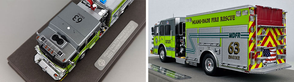 Closeup pictures 7-8 of the Miami-Dade Sutphen Engine 63 scale model