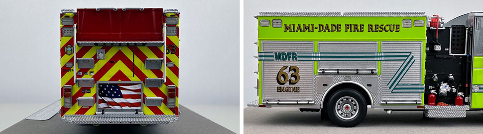 Closeup pictures 9-10 of the Miami-Dade Sutphen Engine 63 scale model