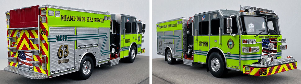 Closeup pictures 11-12 of the Miami-Dade Sutphen Engine 63 scale model