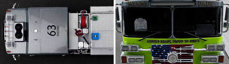 Closeup pictures 13-14 of the Miami-Dade Sutphen Engine 63 scale model