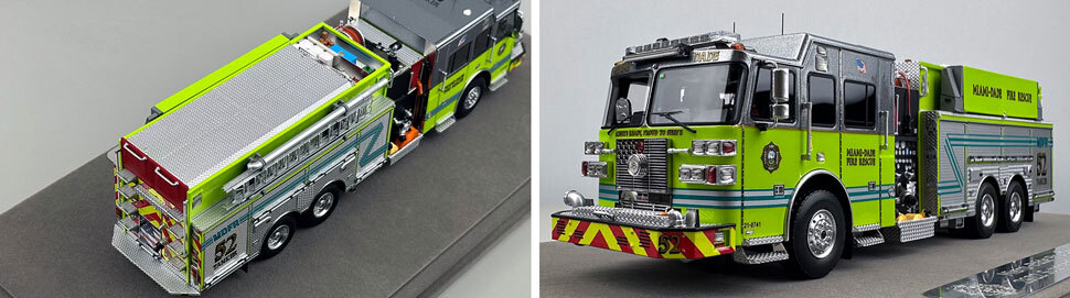 Closeup pictures 3-4 of the Miami-Dade Sutphen Tanker 52 scale model