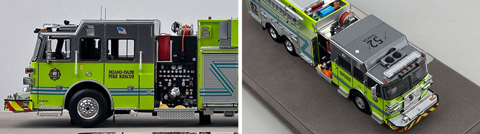 Closeup pictures 5-6 of the Miami-Dade Sutphen Tanker 52 scale model