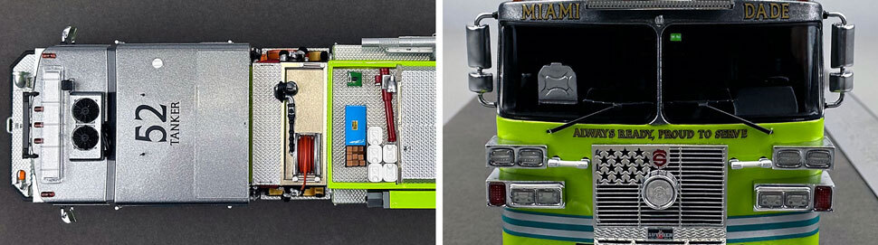 Closeup pictures 13-14 of the Miami-Dade Sutphen Tanker 52 scale model