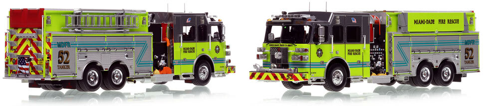 Miami-Dade Sutphen Tanker 52 scale model is hand-crafted and intricately detailed.