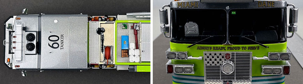 Closeup pictures 13-14 of the Miami-Dade Sutphen Tanker 60 scale model