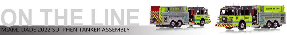 Assembly pictures of the Miami-Dade Fire Rescue Sutphen Tanker scale model