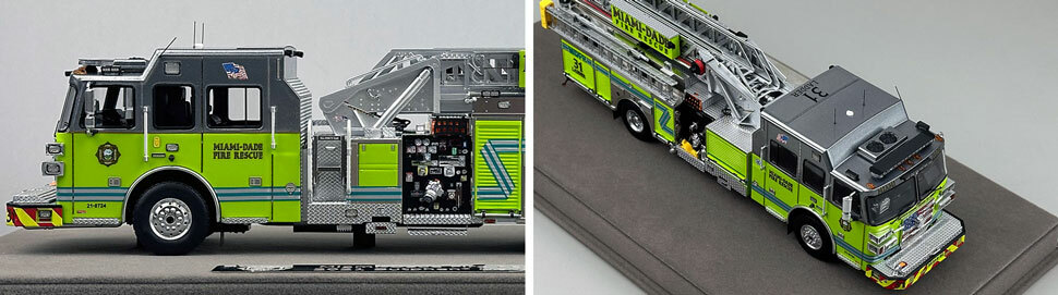Closeup pictures 5-6 of the Miami-Dade Sutphen Ladder 31 scale model