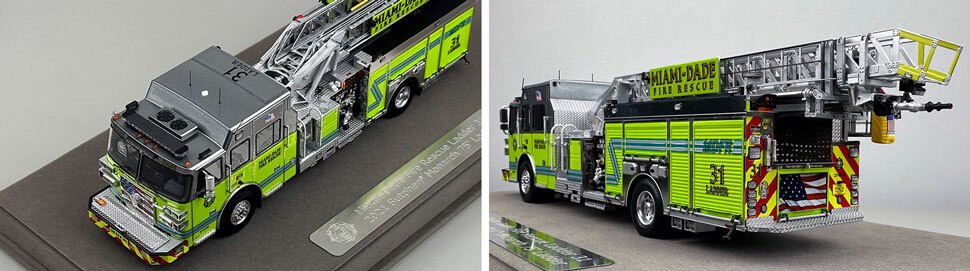 Closeup pictures 7-8 of the Miami-Dade Sutphen Ladder 31 scale model