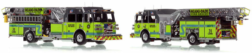 The first museum grade scale model of the Miami-Dade Fire Rescue Sutphen Ladder 31