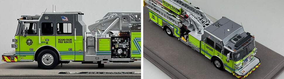 Closeup pictures 5-6 of the Miami-Dade Sutphen Ladder 36 scale model
