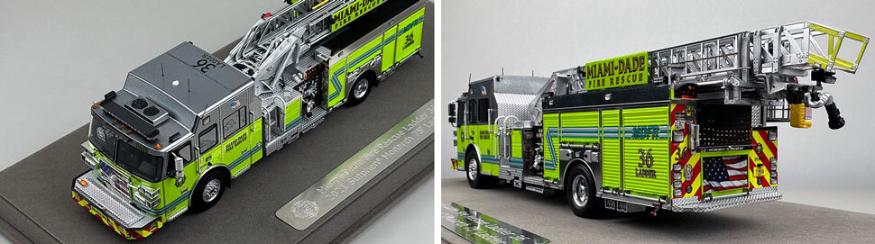 Closeup pictures 7-8 of the Miami-Dade Sutphen Ladder 36 scale model