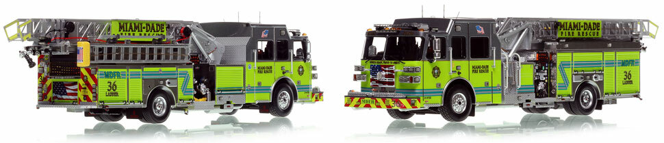 The first museum grade scale model of the Miami-Dade Fire Rescue Sutphen Ladder 36