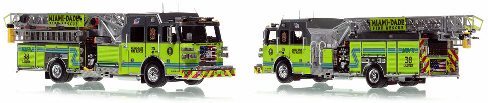 The first museum grade scale model of the Miami-Dade Fire Rescue Sutphen Ladder 38