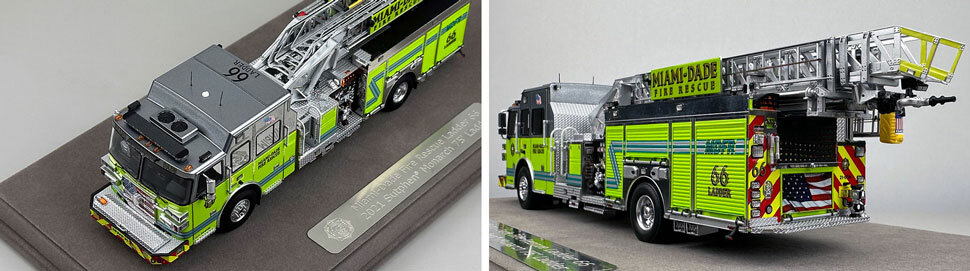 Closeup pictures 7-8 of the Miami-Dade Sutphen Ladder 66 scale model