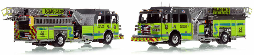 The first museum grade scale model of the Miami-Dade Fire Rescue Sutphen Ladder 66