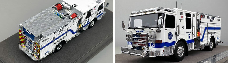 Closeup pictures 3-4 of the Kern County Fire Department Pierce Enforcer Engine 15 scale model