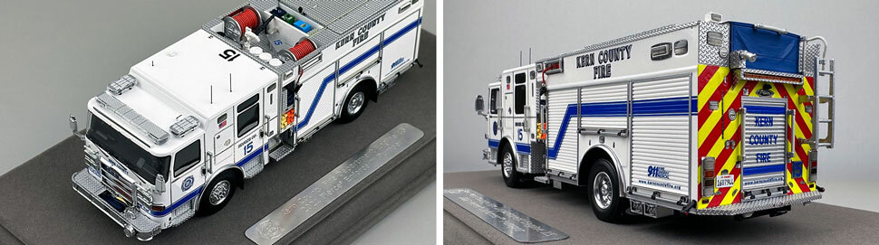 Closeup pictures 7-8 of the Kern County Fire Department Pierce Enforcer Engine 15 scale model