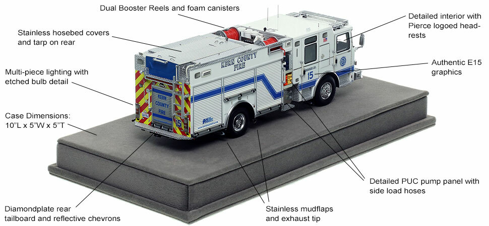 Specs and Features of the Kern County Pierce Engine 15 scale model
