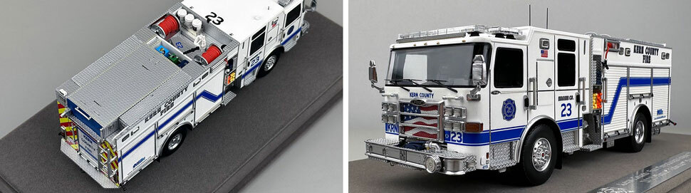 Closeup pictures 3-4 of the Kern County Fire Department Pierce Enforcer Engine 23 scale model