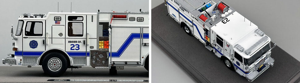 Closeup pictures 5-6 of the Kern County Fire Department Pierce Enforcer Engine 23 scale model