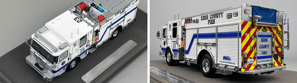 Closeup pictures 7-8 of the Kern County Fire Department Pierce Enforcer Engine 23 scale model