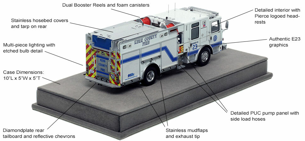 Specs and Features of the Kern County Pierce Engine 23 scale model