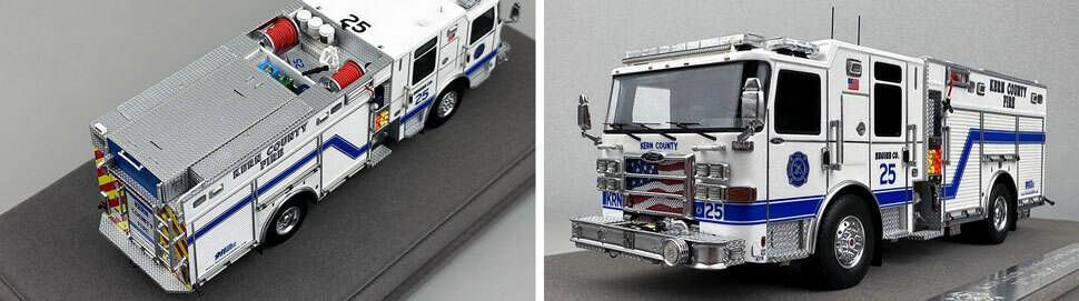 Closeup pictures 3-4 of the Kern County Fire Department Pierce Enforcer Engine 25 scale model