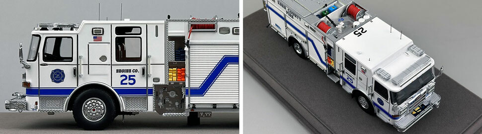 Closeup pictures 5-6 of the Kern County Fire Department Pierce Enforcer Engine 25 scale model