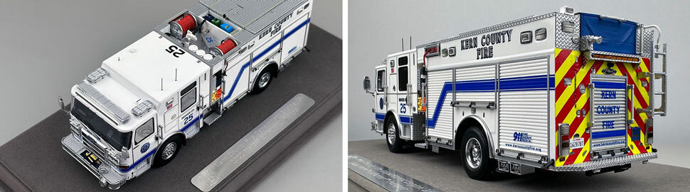 Closeup pictures 7-8 of the Kern County Fire Department Pierce Enforcer Engine 25 scale model