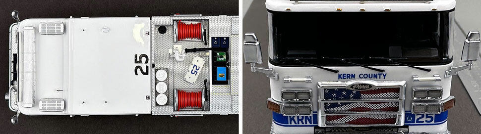 Closeup pictures 13-14 of the Kern County Fire Department Pierce Enforcer Engine 25 scale model