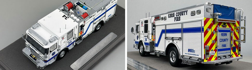 Closeup pictures 7-8 of the Kern County Fire Department Pierce Enforcer Engine 34 scale model