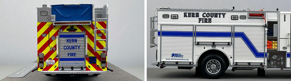 Closeup pictures 9-10 of the Kern County Fire Department Pierce Enforcer Engine 34 scale model