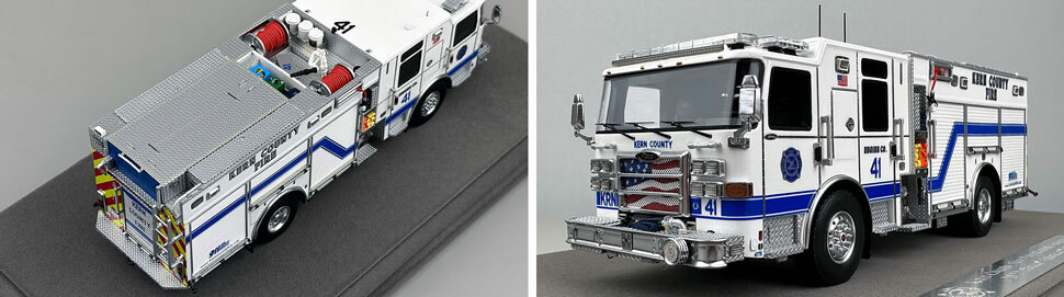 Closeup pictures 3-4 of the Kern County Fire Department Pierce Enforcer Engine 41 scale model