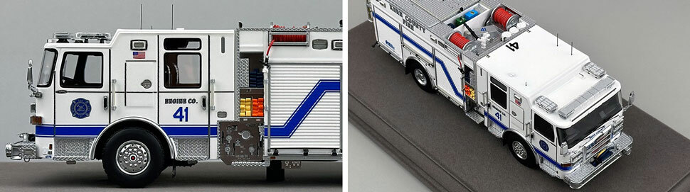 Closeup pictures 5-6 of the Kern County Fire Department Pierce Enforcer Engine 41 scale model