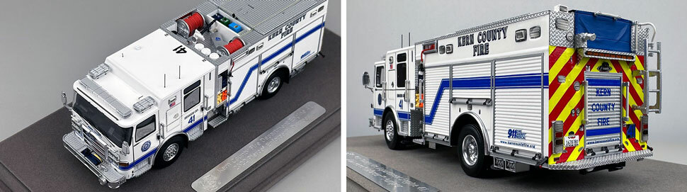 Closeup pictures 7-8 of the Kern County Fire Department Pierce Enforcer Engine 41 scale model