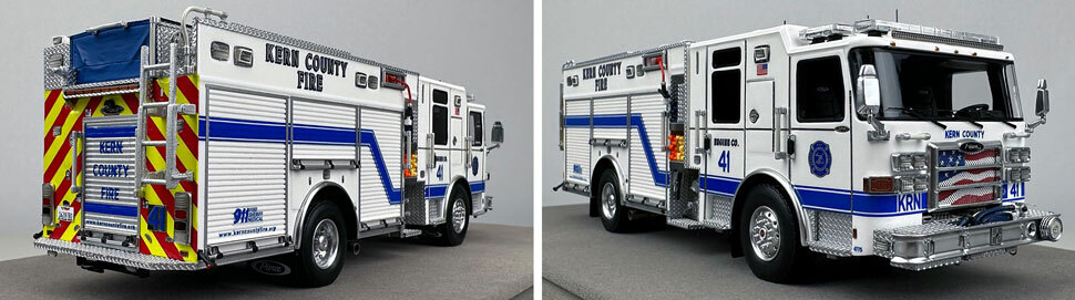 Closeup pictures 11-12 of the Kern County Fire Department Pierce Enforcer Engine 41 scale model