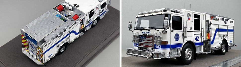 Closeup pictures 3-4 of the Kern County Fire Department Pierce Enforcer Engine 42 scale model