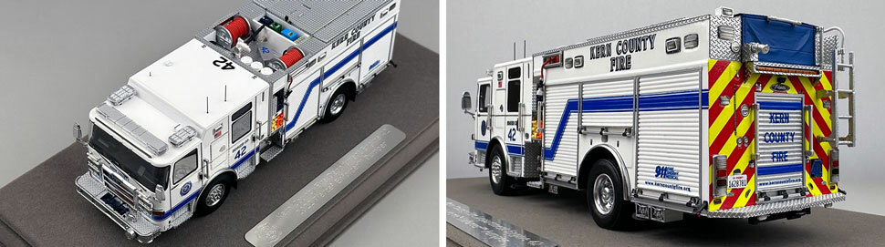 Closeup pictures 7-8 of the Kern County Fire Department Pierce Enforcer Engine 42 scale model