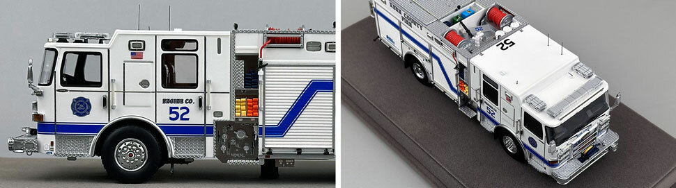 Closeup pictures 5-6 of the Kern County Fire Department Pierce Enforcer Engine 52 scale model